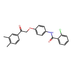 2-chloro-N-[4-[2-(3,4-dimethylphenyl)-2-oxoethoxy]phenyl]benzamide structure