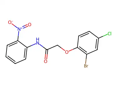 2-(2-bromo-4-chlorophenoxy)-N-(2-nitrophenyl)acetamide structure