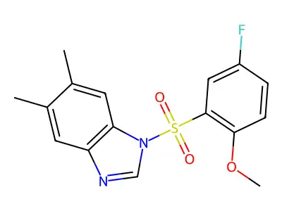 1-(5-Fluoro-2-methoxyphenyl)sulfonyl-5,6-dimethylbenzimidazole structure