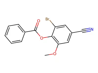 2-Bromo-4-cyano-6-methoxyphenyl benzoate structure