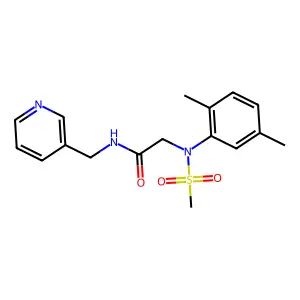 2-(2,5-dimethyl-N-methylsulfonylanilino)-N-(pyridin-3-ylmethyl)acetamide structure