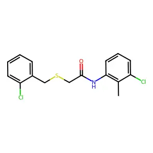 N-(3-chloro-2-methylphenyl)-2-[(2-chlorophenyl)methylsulfanyl]acetamide structure