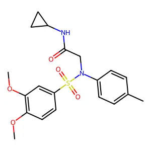 N-cyclopropyl-2-(N-(3,4-dimethoxyphenyl)sulfonyl-4-methylanilino)acetamide structure
