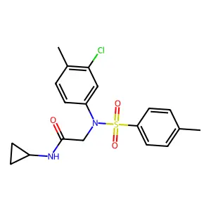 2-(3-chloro-4-methyl-N-(4-methylphenyl)sulfonylanilino)-N-cyclopropylacetamide structure