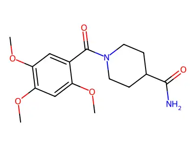 1-(2,4,5-Trimethoxybenzoyl)piperidine-4-carboxamide structure