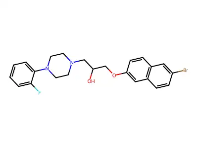 1-[(6-Bromonaphthalen-2-yl)oxy]-3-[4-(2-fluorophenyl)piperazin-1-yl]propan-2-ol structure