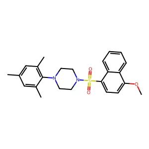 1-[(4-Methoxynaphthyl)sulfonyl]-4-(2,4,6-trimethylphenyl)piperazine structure