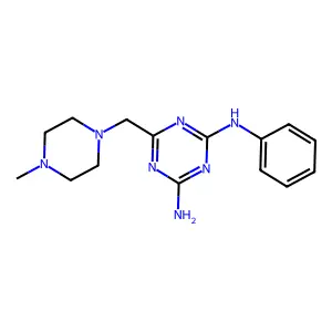 {4-Amino-6-[(4-methylpiperazinyl)methyl](1,3,5-triazin-2-yl)}phenylamine structure