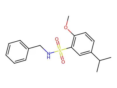 N-benzyl-5-isopropyl-2-methoxybenzenesulfonamide structure