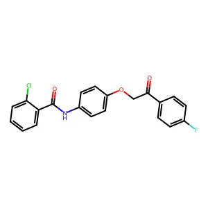 2-chloro-N-[4-[2-(4-fluorophenyl)-2-oxoethoxy]phenyl]benzamide structure