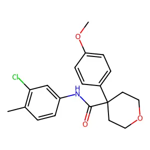 N-(3-chloro-4-methylphenyl)-4-(4-methoxyphenyl)oxane-4-carboxamide structure