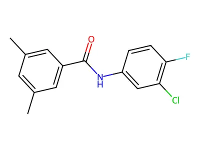 N-(3-chloro-4-fluorophenyl)-3,5-dimethylbenzamide structure