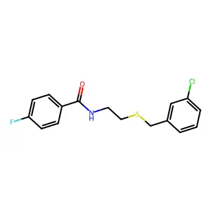 N-{2-[(3-chlorobenzyl)sulfanyl]ethyl}-4-fluorobenzamide structure