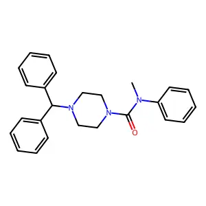 4-benzhydryl-N-methyl-N-phenylpiperazine-1-carboxamide structure
