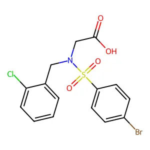N-[(4-bromophenyl)sulfonyl]-N-(2-chlorobenzyl)glycine structure