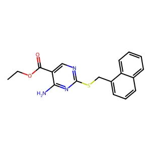 Ethyl 4-amino-2-(naphthylmethylthio)pyrimidine-5-carboxylate structure