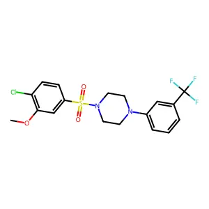 1-[(4-Chloro-3-methoxyphenyl)sulfonyl]-4-[3-(trifluoromethyl)phenyl]piperazine structure