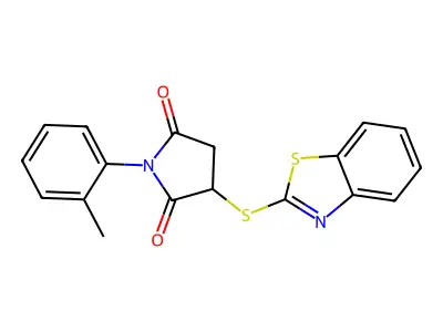 3-(1,3-Benzothiazol-2-ylsulfanyl)-1-(2-methylphenyl)pyrrolidine-2,5-dione structure