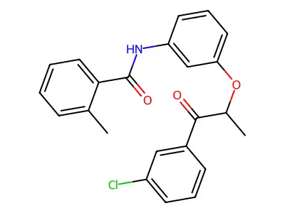 N-[3-[1-(3-chlorophenyl)-1-oxopropan-2-yl]oxyphenyl]-2-methylbenzamide structure