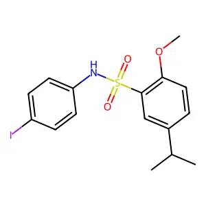 N-(4-iodophenyl)-2-methoxy-5-propan-2-ylbenzenesulfonamide structure