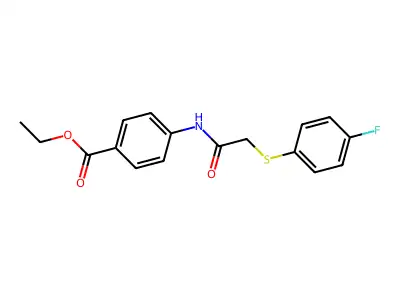 Ethyl 4-(2-((4-fluorophenyl)thio)acetamido)benzoate structure
