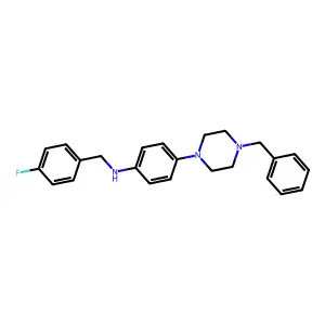 N-[4-(4-benzyl-1-piperazinyl)phenyl]-N-(4-fluorobenzyl)amine structure