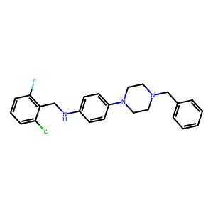 4-(4-benzylpiperazin-1-yl)-N-(2-chloro-6-fluorobenzyl)aniline structure