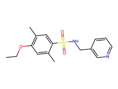 4-ethoxy-2,5-dimethyl-N-(pyridin-3-ylmethyl)benzenesulfonamide structure