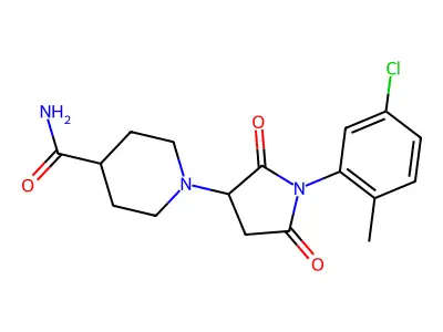 1-[1-(5-Chloro-2-methylphenyl)-2,5-dioxopyrrolidin-3-yl]piperidine-4-carboxamide structure