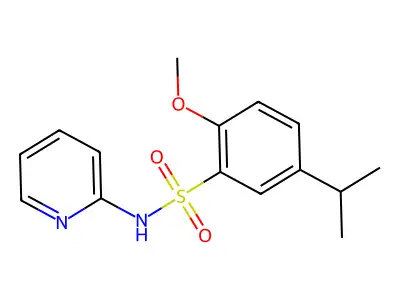 2-methoxy-5-propan-2-yl-N-(2-pyridinyl)benzenesulfonamide structure