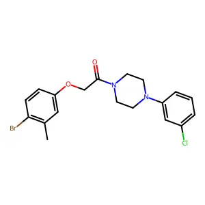 2-(4-Bromo-3-methylphenoxy)-1-[4-(3-chlorophenyl)piperazin-1-yl]ethanone structure
