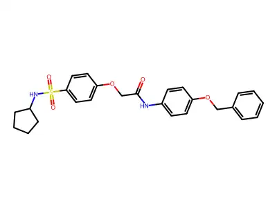 2-[4-(cyclopentylsulfamoyl)phenoxy]-N-(4-phenylmethoxyphenyl)acetamide structure