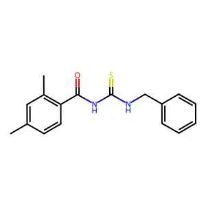 N-(benzylcarbamothioyl)-2,4-dimethylbenzamide structure