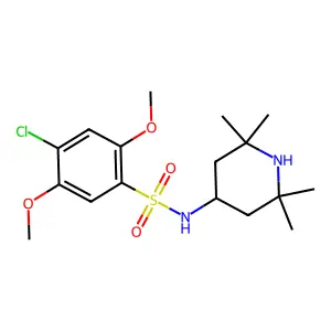 4-chloro-2,5-dimethoxy-N-(2,2,6,6-tetramethylpiperidin-4-yl)benzenesulfonamide structure