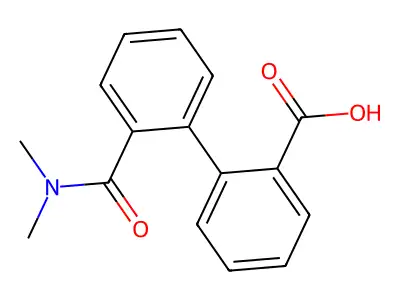 2'-[(Dimethylamino)carbonyl][1,1'-biphenyl]-2-carboxylic acid structure