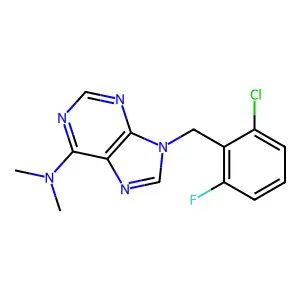 9-(2-Chloro-6-fluorobenzyl)-6-dimethylaminopurine structure