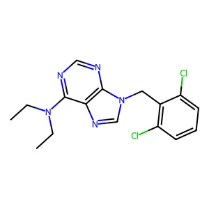 9-[(2,6-dichlorophenyl)methyl]-N,N-diethylpurin-6-amine structure