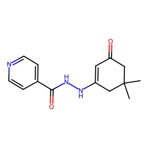 N'-(5,5-dimethyl-3-oxo-1-cyclohexen-1-yl)isonicotinohydrazide structure