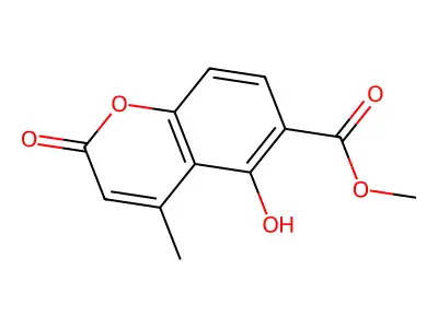 methyl 5-hydroxy-4-methyl-2-oxochromene-6-carboxylate structure