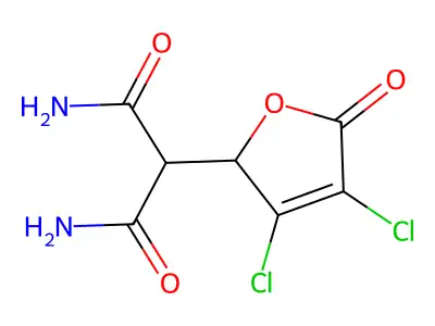 2-(3,4-Dichloro-2,5-dihydro-5-oxo-2-furanyl)propanediamide structure