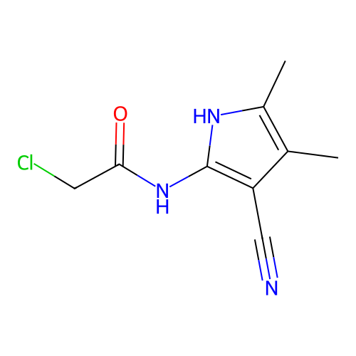 2-chloro-N-(3-cyano-4,5-dimethyl-1H-pyrrol-2-yl)acetamide structure