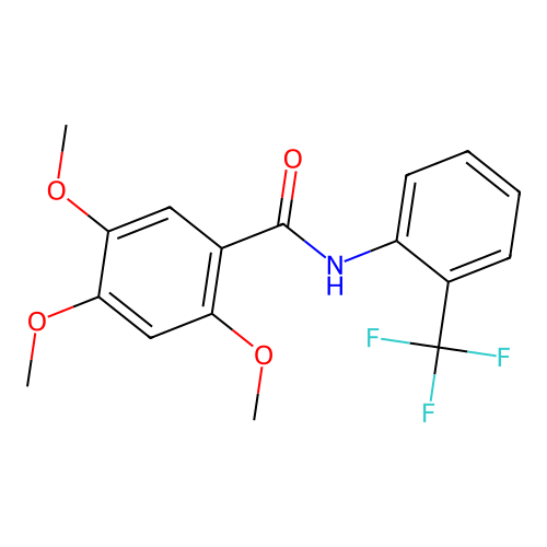 2,4,5-trimethoxy-N-[2-(trifluoromethyl)phenyl]benzamide structure
