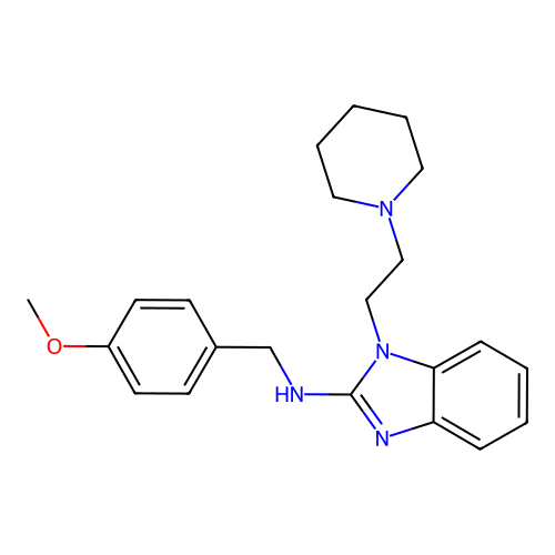 N-(4-methoxybenzyl)-1-[2-(1-piperidinyl)ethyl]-1H-benzimidazol-2-amine structure