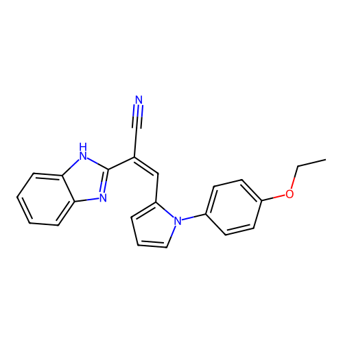 (Z)-2-(1H-benzimidazol-2-yl)-3-[1-(4-ethoxyphenyl)pyrrol-2-yl]prop-2-enenitrile structure