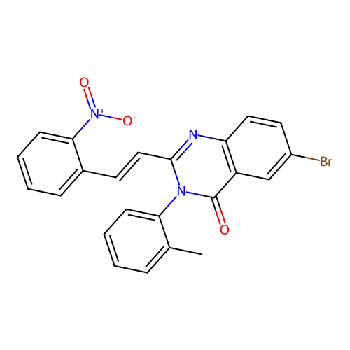 6-bromo-3-(2-methylphenyl)-2-[(E)-2-(2-nitrophenyl)ethenyl]quinazolin-4-one structure