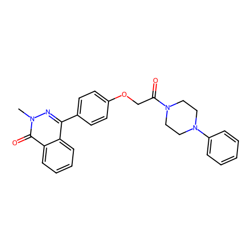 2-methyl-4-[4-[2-oxo-2-(4-phenylpiperazin-1-yl)ethoxy]phenyl]phthalazin-1-one structure
