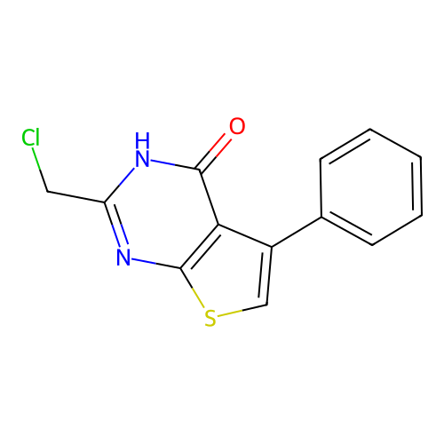 2-(chloromethyl)-5-phenyl-3H,4H-thieno(2,3-d)pyrimidin-4-one structure