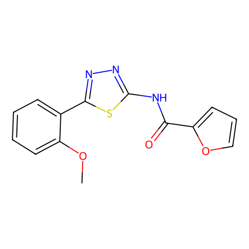 N-(5-(2-methoxyphenyl)-1,3,4-thiadiazol-2-yl)furan-2-carboxamide structure