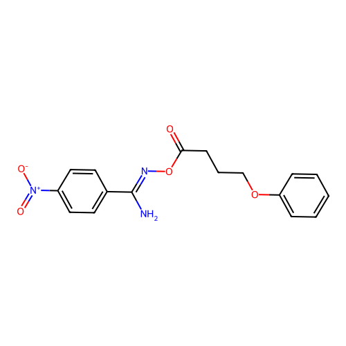4-nitro-N'-[(4-phenoxybutanoyl)oxy]benzenecarboximidamide structure