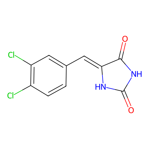 (5Z)-5-(3,4-dichlorobenzylidene)imidazolidine-2,4-dione structure